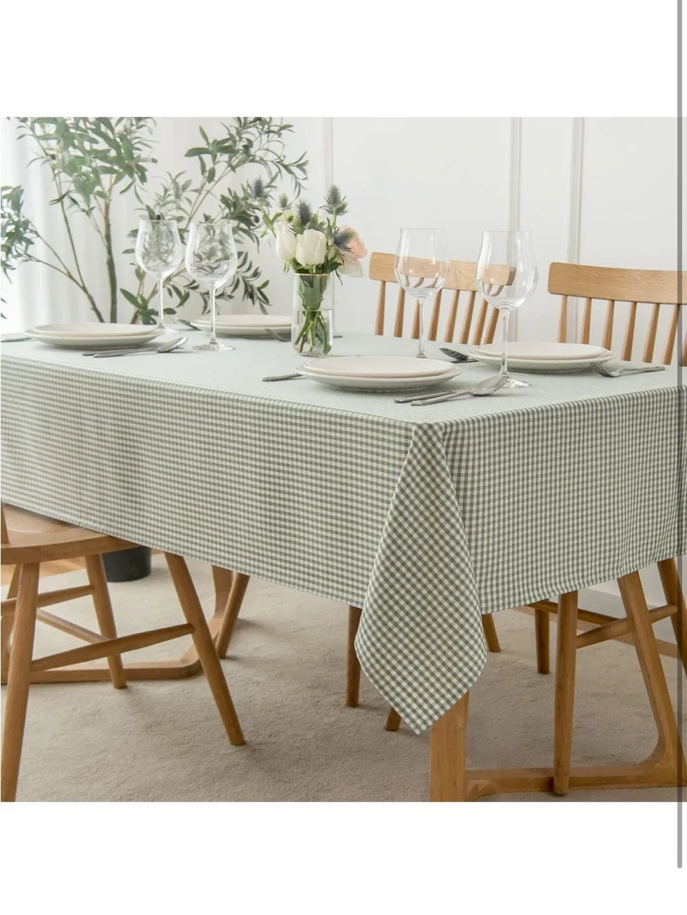 NEW Rectangle Checkered Tablecloth. Waterproof Wrinkle Resistant Buffalo Plaid